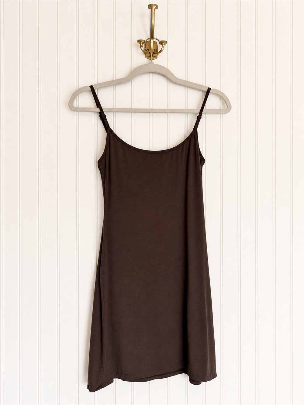 Reformation Brown Mini Slip Dress S Deadstock Rayon Stretch 90s Minimalist